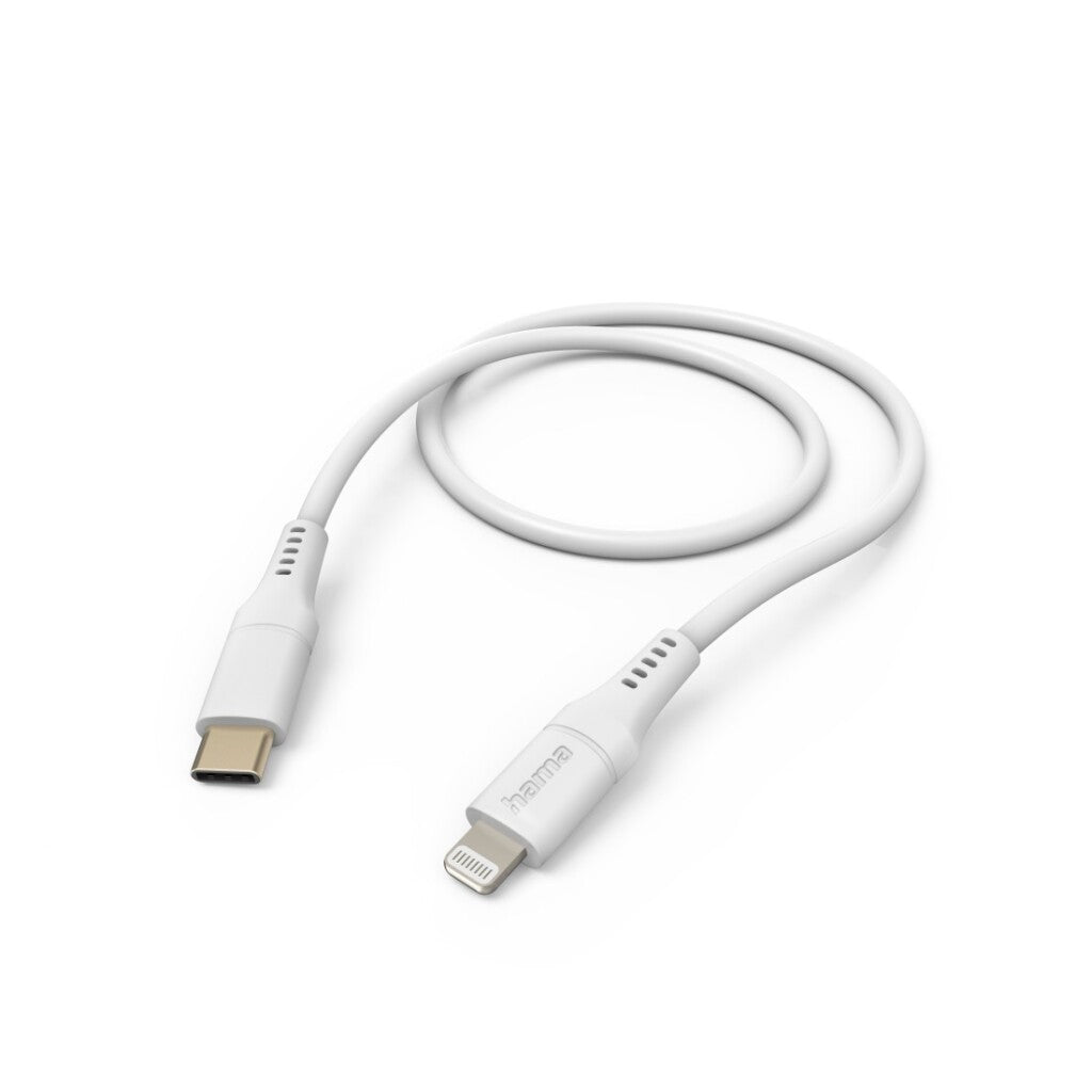 Hama USB-C to Lightning Charging Cable 1.5 M Silicone White