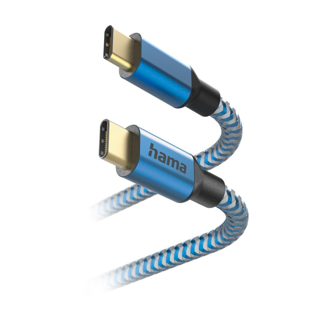Hama Reflective USB-C Charging Cable - USB-C 1.5 M Nylon Blue