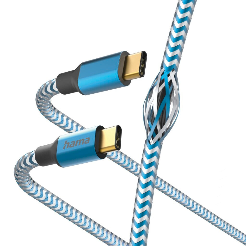 Hama Reflective USB-C Charging Cable - USB-C 1.5 M Nylon Blue