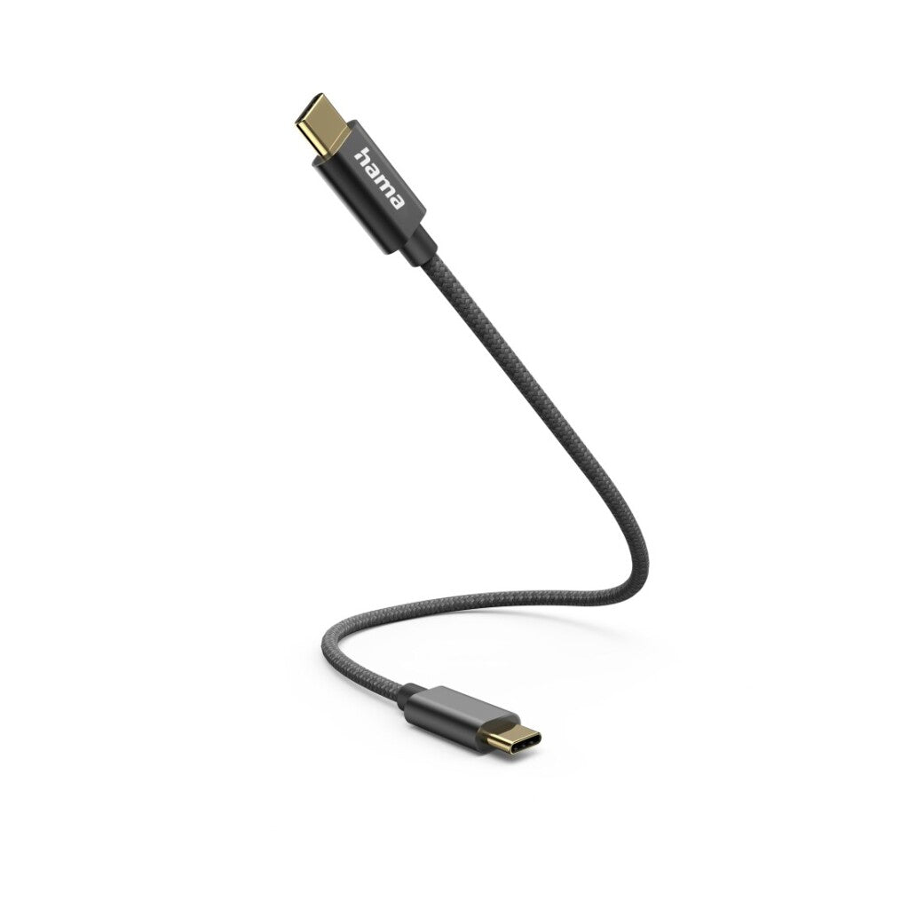 Hama Charging Cable USB-C - USB-C 0.2 M Nylon Black