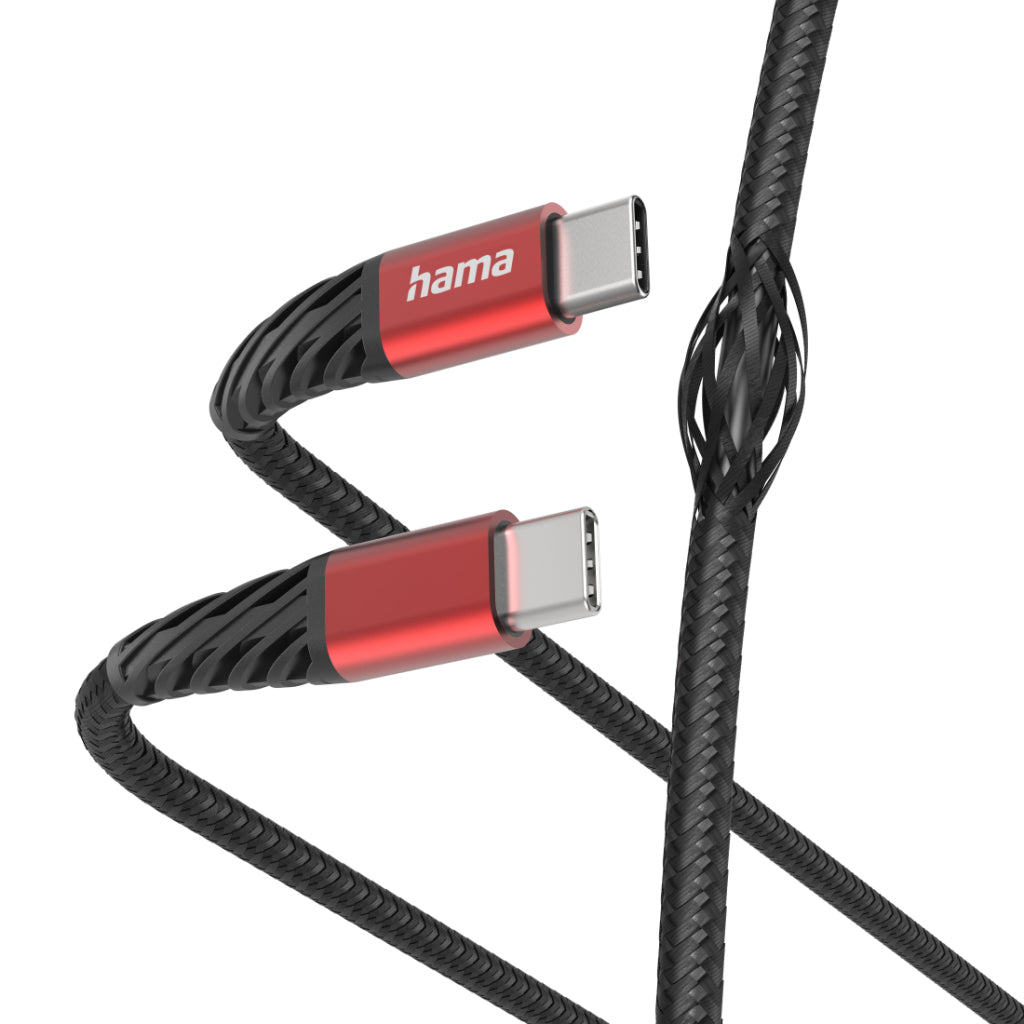 Hama Charging Cable Extreme USB-C - USB-C 1.5 M Nylon Black/Red