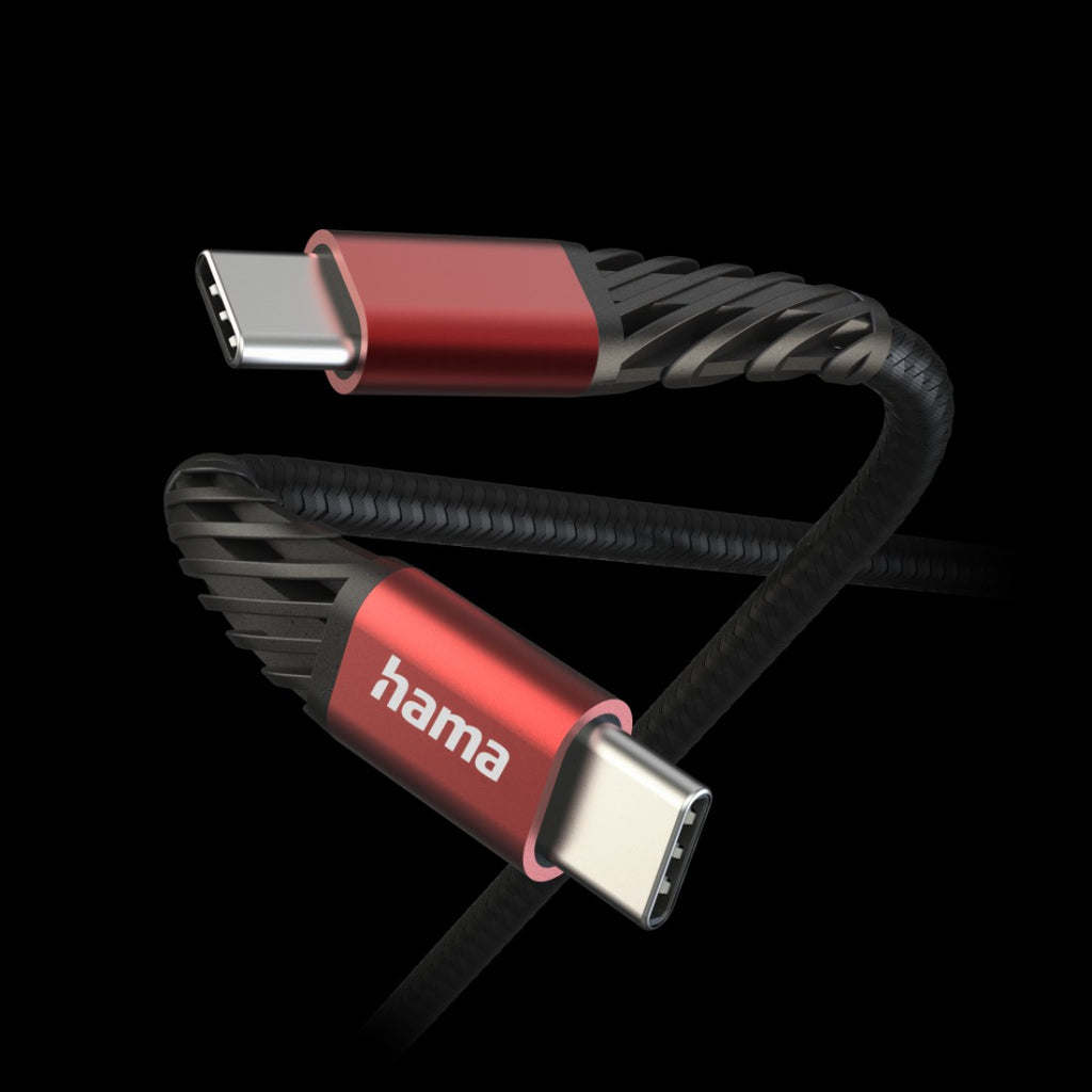 Hama Charging Cable Extreme USB-C - USB-C 1.5 M Nylon Black/Red