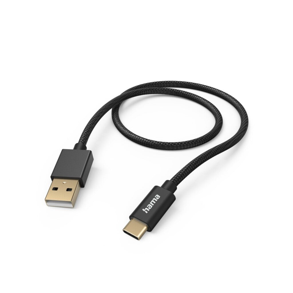 Hama Charging Cable Fabric USB-A - USB-C 1.5 M Nylon Black