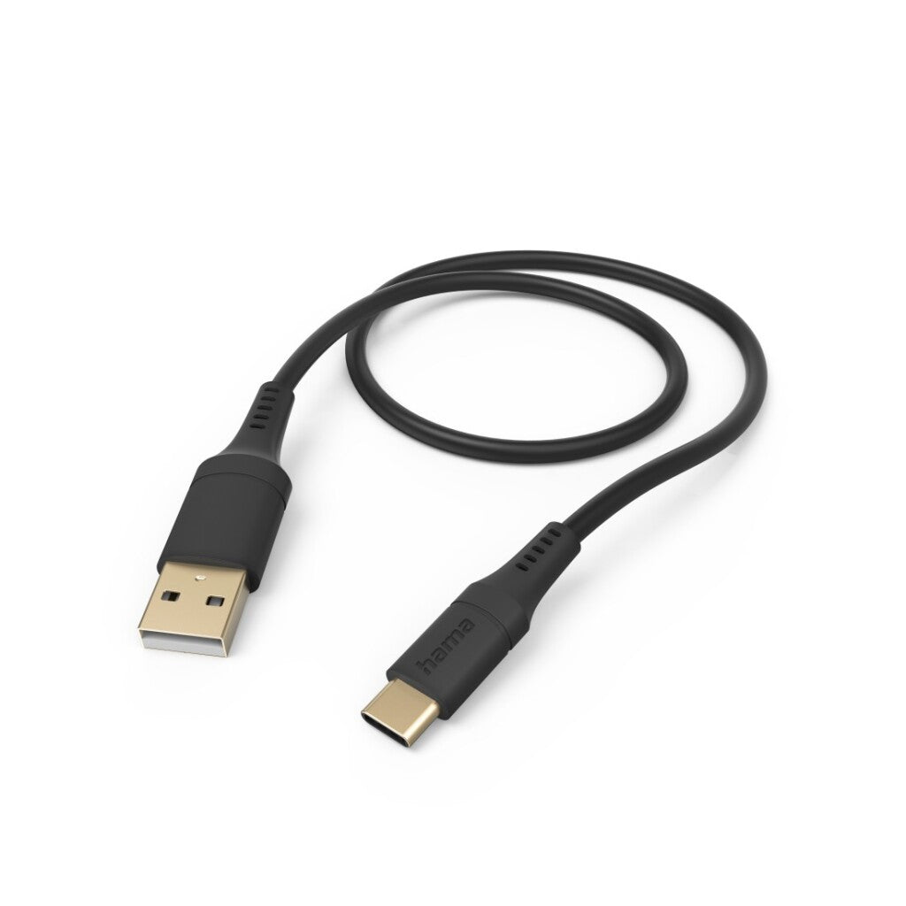 Hama Flexible USB-A - USB-C Charging Cable 1.5 M Silicone Black