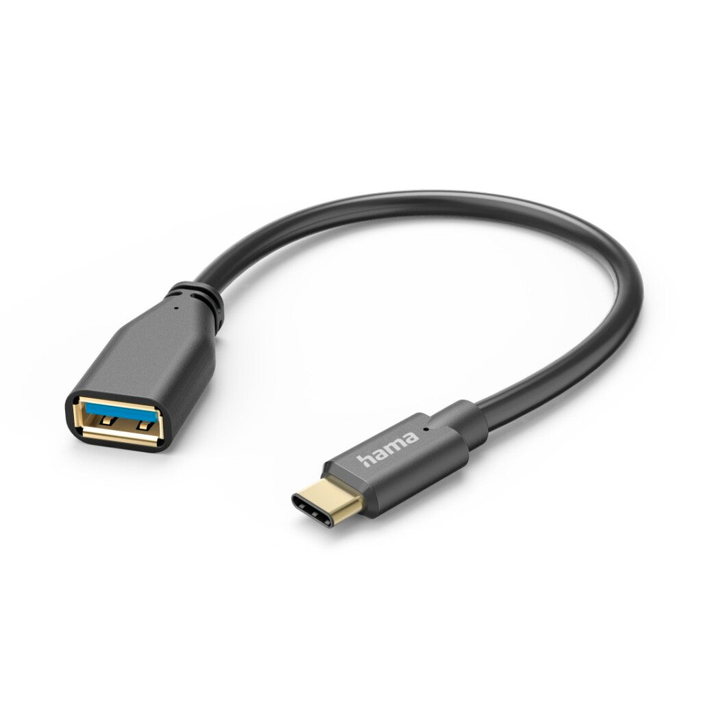 Hama USB adapter cable OTG USB-C plug - USB-A connector 15 cm Black