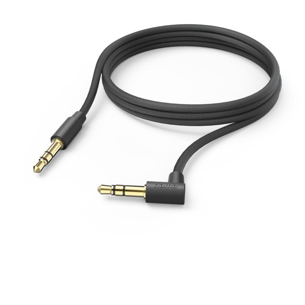 Hama Aux Cable 3.5 mm Jack – 90° Right-Angle Plug 2.0 M Black
