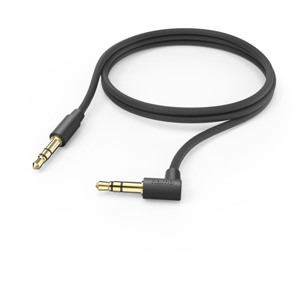 Hama Aux Cable 3.5 mm Jack – 3.5 mm Jack 90° Right-Angle Plug 1.0 M Black