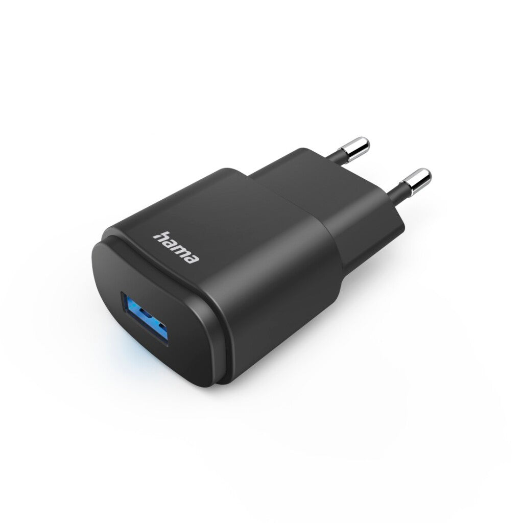 Hama Charger USB-A 6W Black - Compact Power Adapter for Smartphones