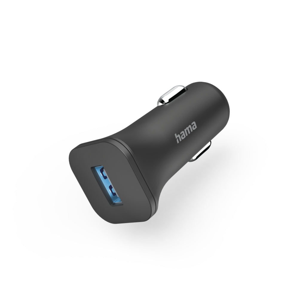 Hama Car Charger 6W Black - USB-A Adapter for Smartphones - 12-24V