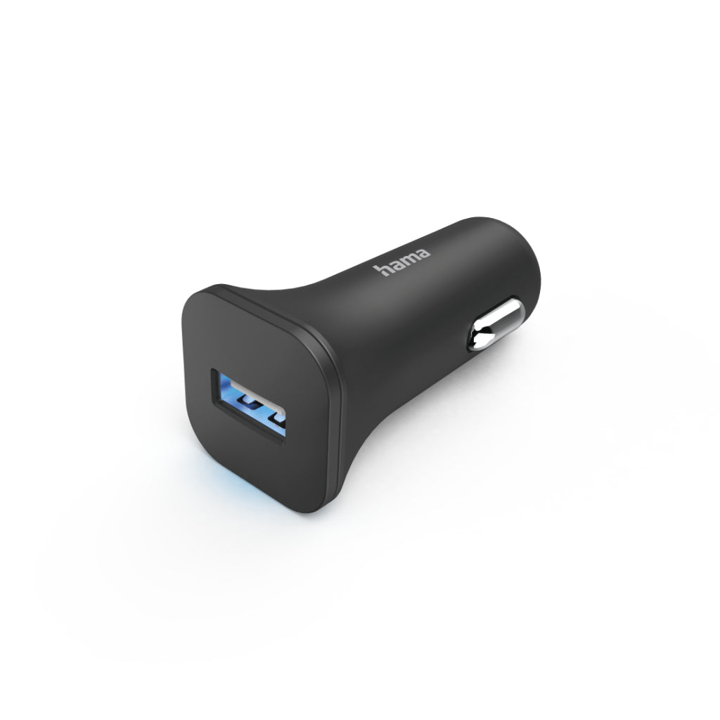 Hama Car Charger 6W Black - USB-A Adapter for Smartphones - 12-24V
