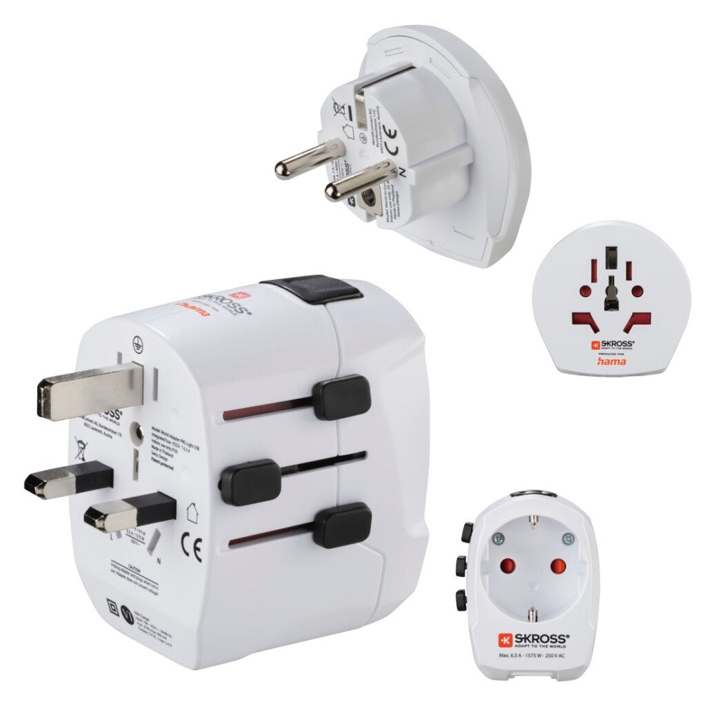 Hama World Travel Adapter World Travel Pro Light USB 3-pin 2x USB 3-polig