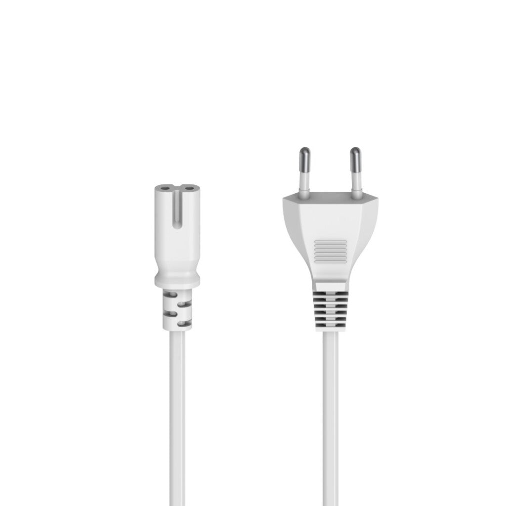 Hama Power Cord with Euro Plug 2-pin Plug Double Groove/C7 5 M White