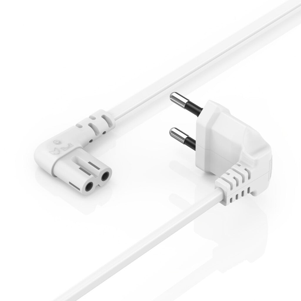 Hama Power Cord Right Angled Euro Plug 3 M White C7 Groove/C7