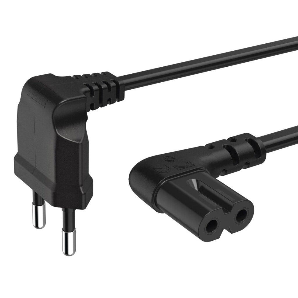 Hama Power Cord Right Angled Euro Plug 3 M Black C7 Groove/C7