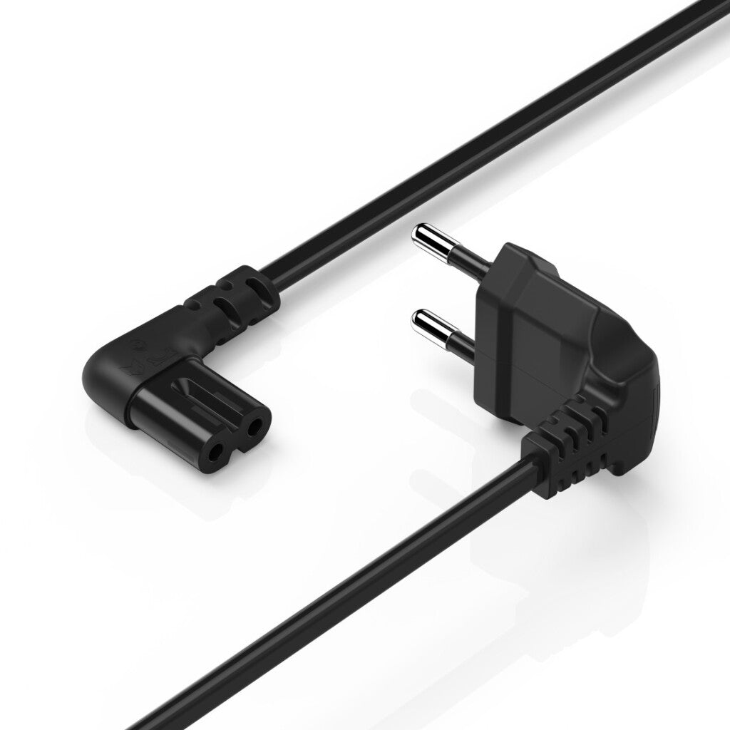 Hama Power Cord Right Angled Euro Plug 3 M Black C7 Groove/C7