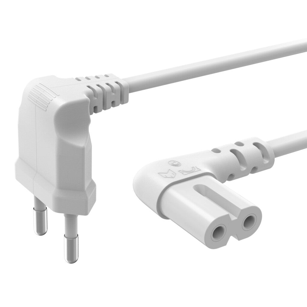 Hama Power Cord Right Angled Euro Plug 5 M White C7 Groove/C7