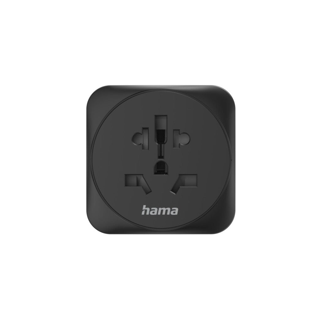 Hama Travel Adapter Type E and F 3-pin Universal World to Europe Black