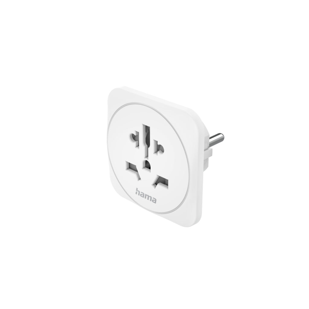 Hama Travel Adapter Type E and F 3-pin Universal World to Europe White