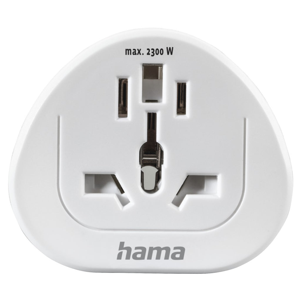 Hama Travel Adapter Type E and F 3-pin Universal World to Europe White