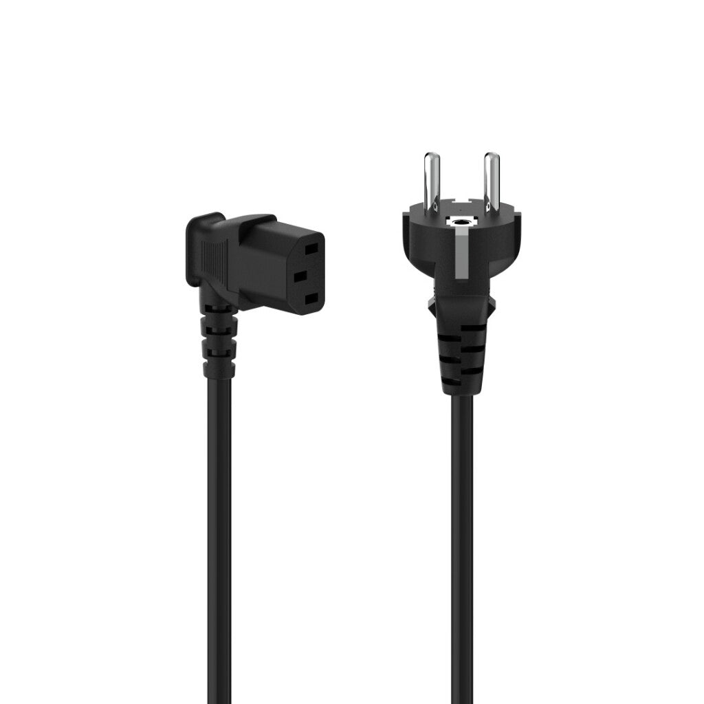 Hama Power Cord 3-Pin Angled Grounded 5 M Black