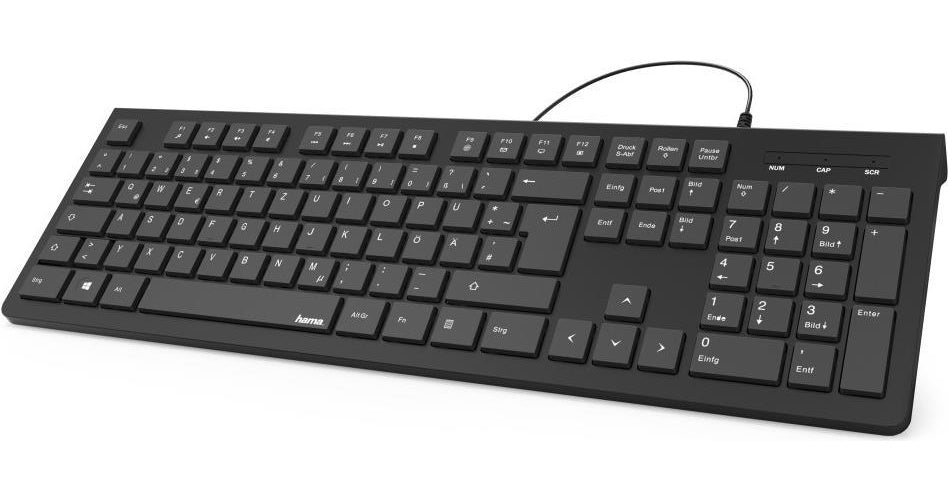 Hama "KC-200" - Tastatur - USB - QWERTY - Ukrainisch - Schwarz (89182681) afbeelding 1