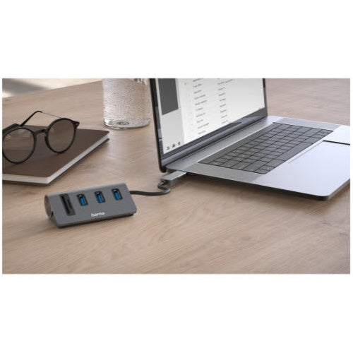 Hama OTG-hub/kaartlezer 5-poorts 3x USB-A SD MicroSD Incl. USB-C-adapter afbeelding 4