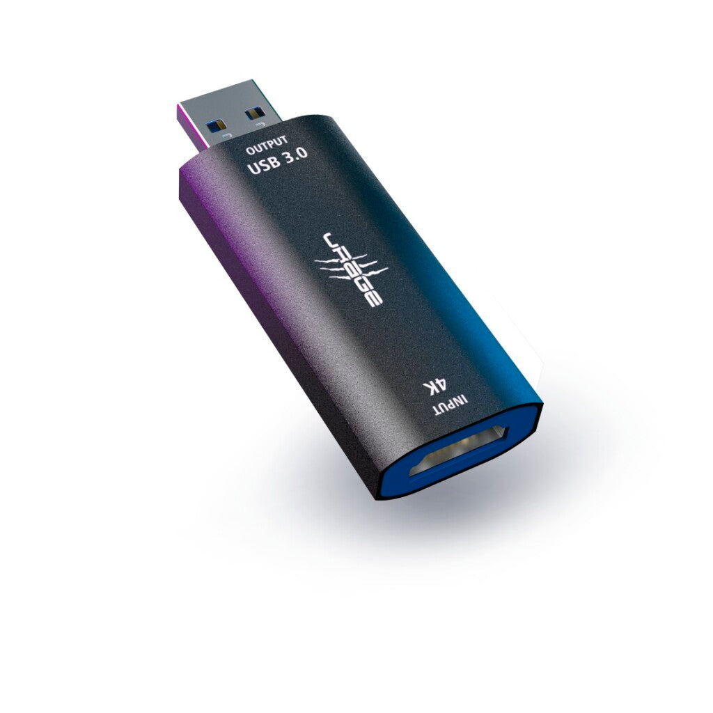 uRage Video Capture Stick Stream Link 4K Black - For High-Quality Livestreaming