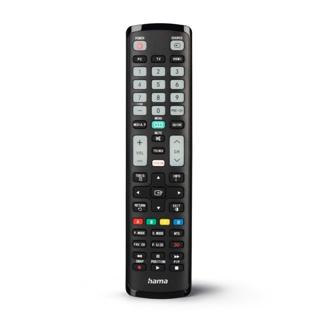 Hama Universal Remote Control Samsung TV IR Learning + Luminous Buttons Black