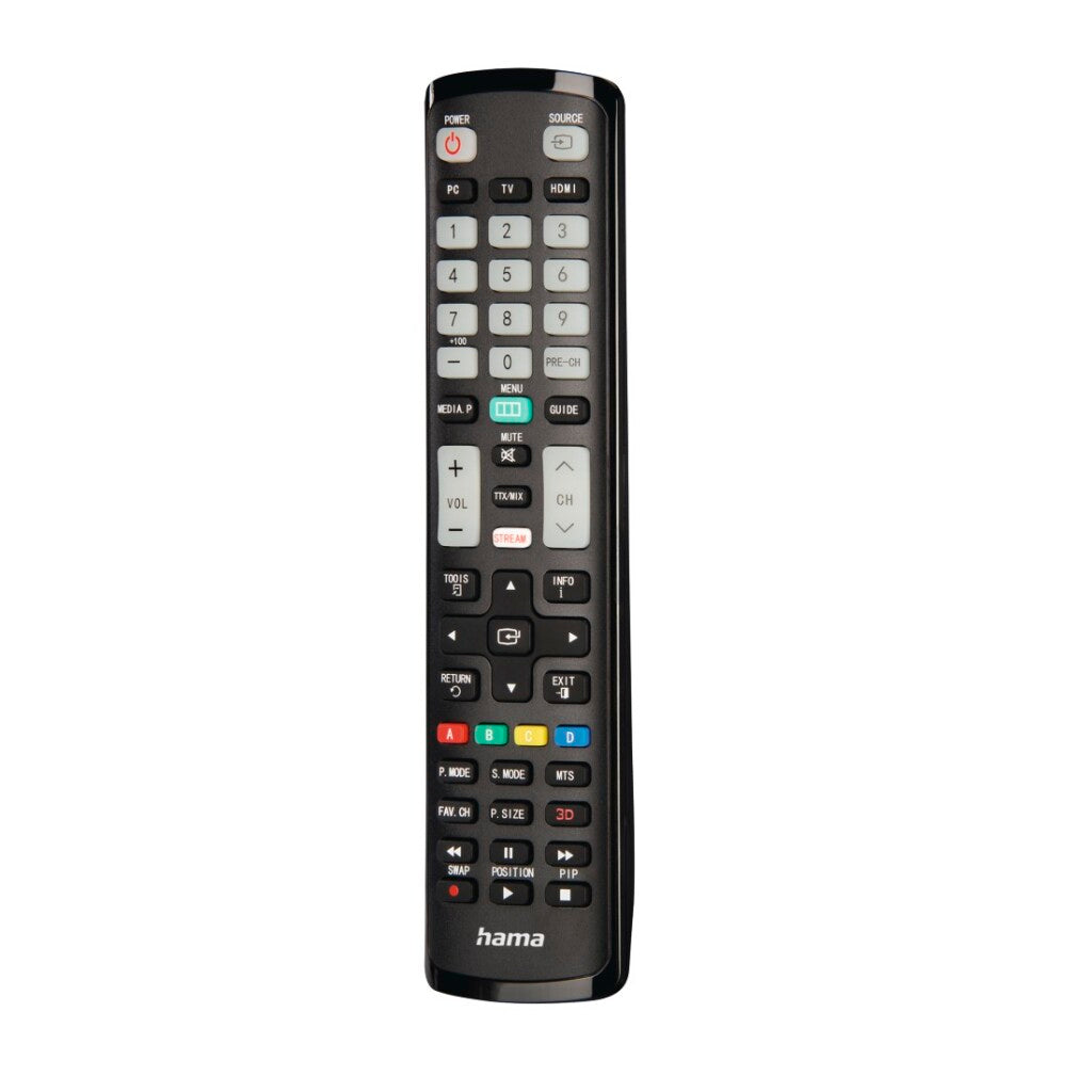 Hama Universal Remote Control Samsung TV IR Learning + Luminous Buttons Black
