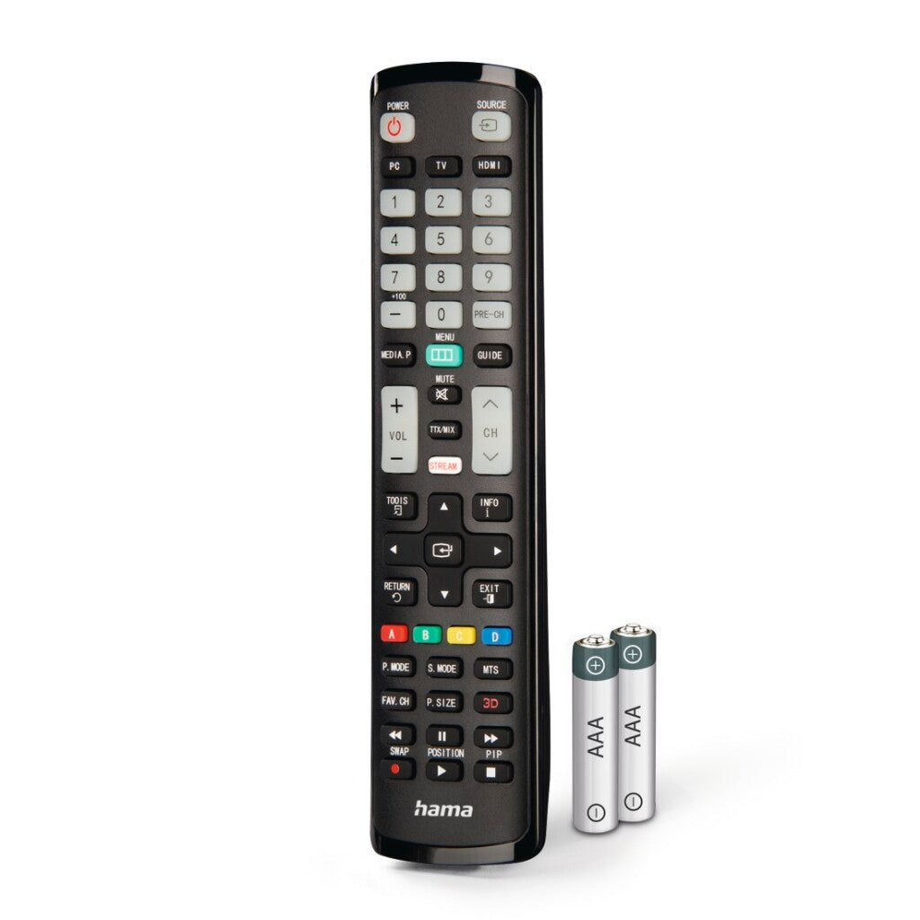 Hama Universal Remote Control Samsung TV IR Learning + Luminous Buttons Black