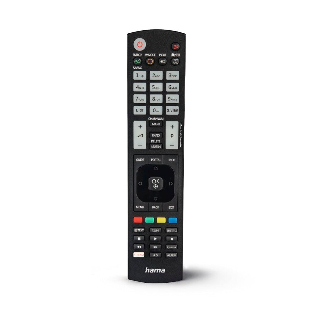 Hama Universal Remote Control LG TV IR Learning + Luminous Buttons Black