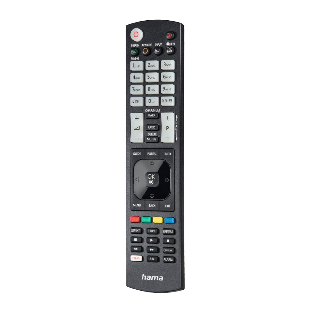Hama Universal Remote Control LG TV IR Learning + Luminous Buttons Black