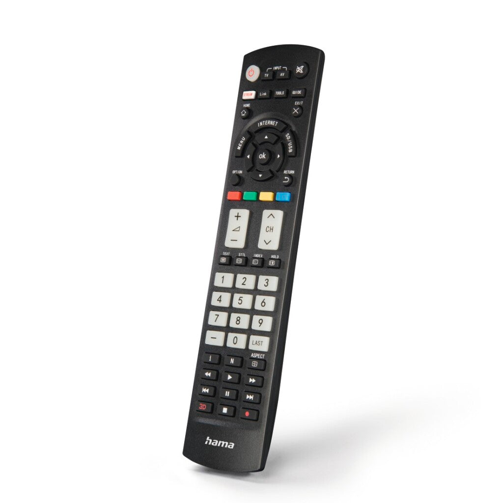 Hama Universal Remote Control Panasonic TV IR Learning + Luminous Buttons Black