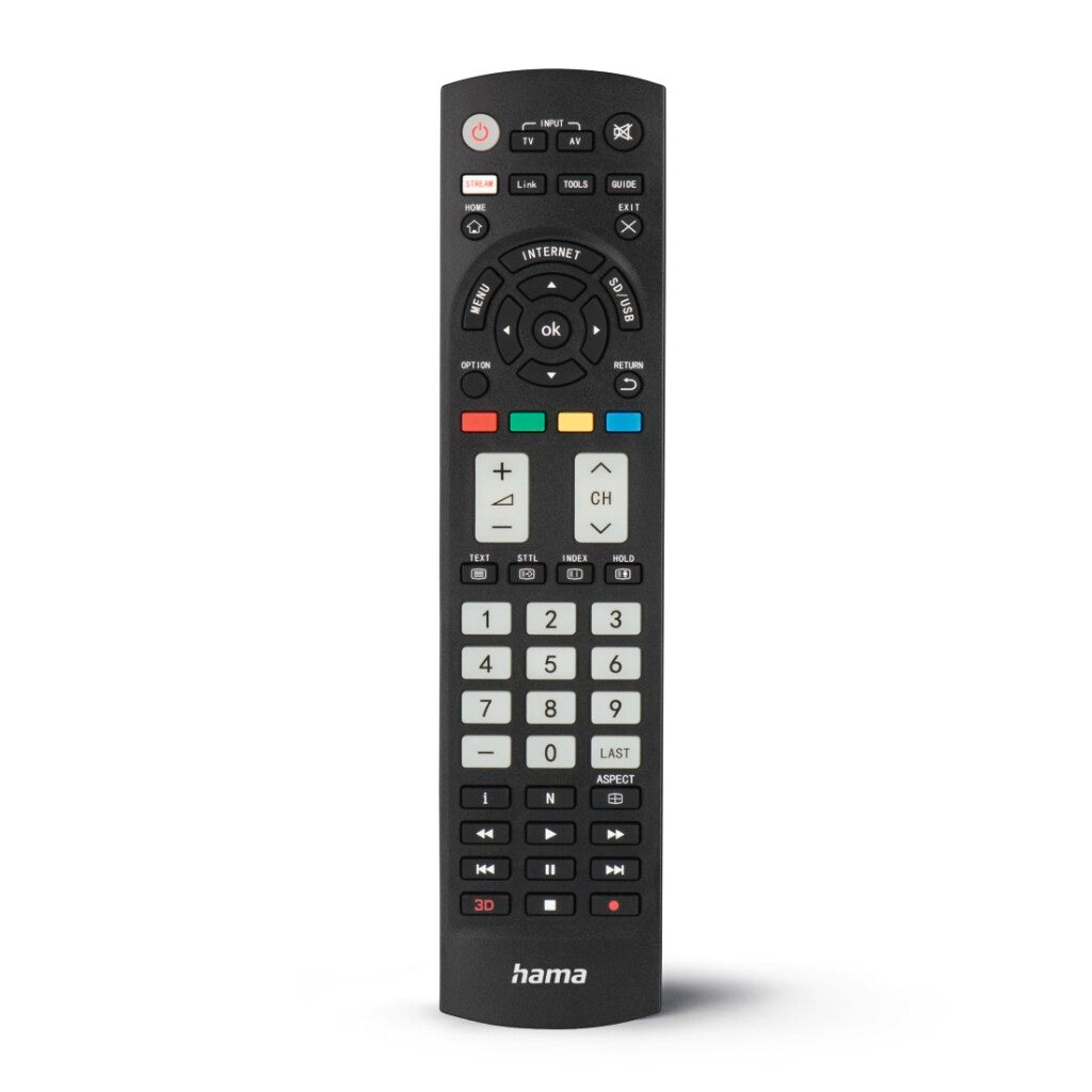 Hama Universal Remote Control Panasonic TV IR Learning + Luminous Buttons Black