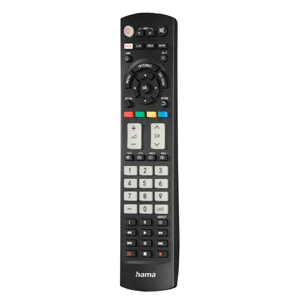 Hama Universal Remote Control Panasonic TV IR Learning + Luminous Buttons Black