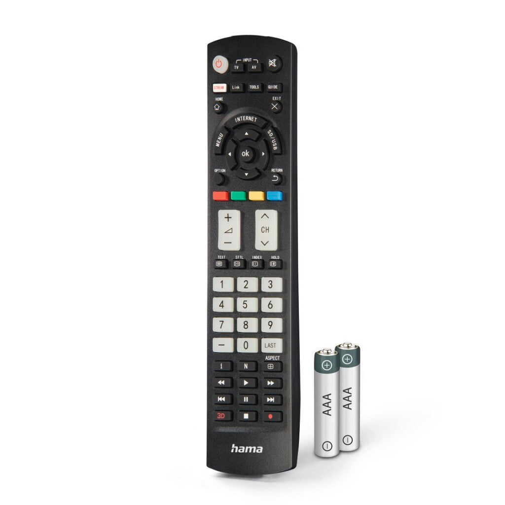 Hama Universal Remote Control Panasonic TV IR Learning + Luminous Buttons Black