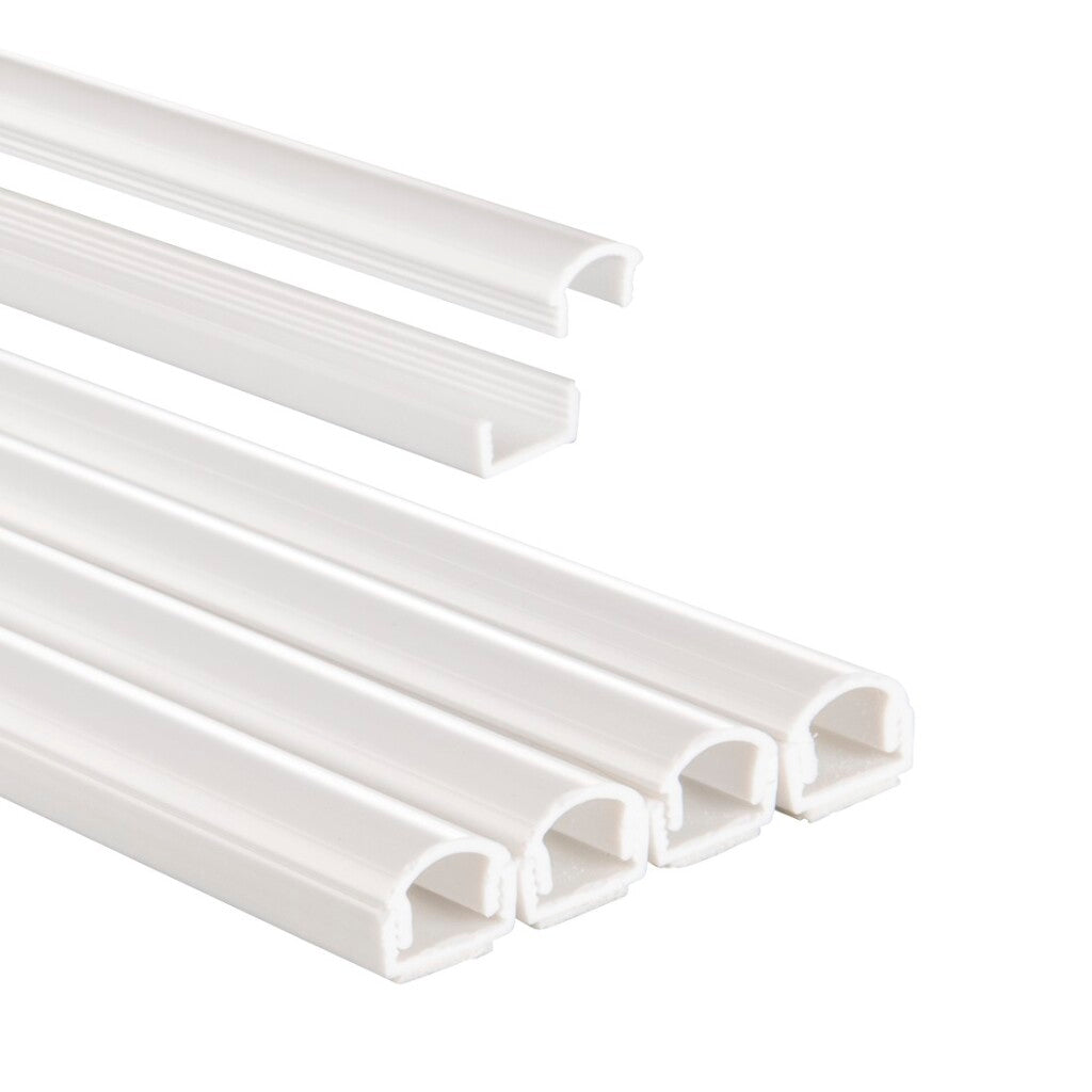 Hama Self-Adhesive Cable Tray Semi-Round 100x1.1x1 cm 4 Pieces PVC/White