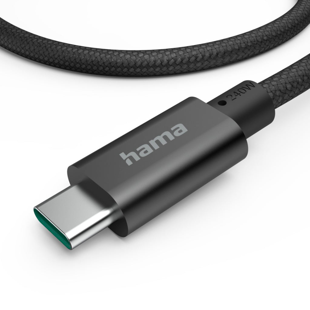 Hama Charging Cable USB-C 150 cm 240W Black - Durable Fast Charging Cable