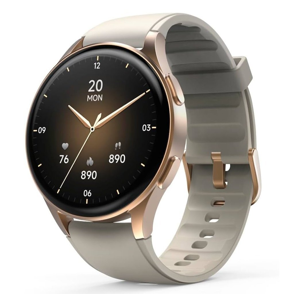 Hama Smartwatch 8900 GPS AMOLED 1.32 Gold/Beige - Fitness Watch with Phone Function and Altimeter