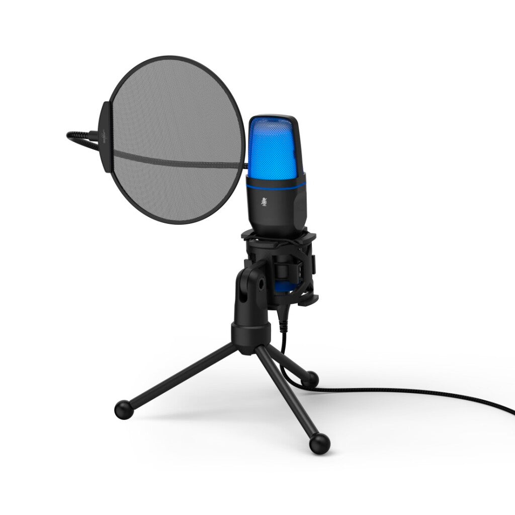 uRage Stream 410 HD Gaming Microphone Black + LED Lighting - USB, Touch Mute, PC/Mac