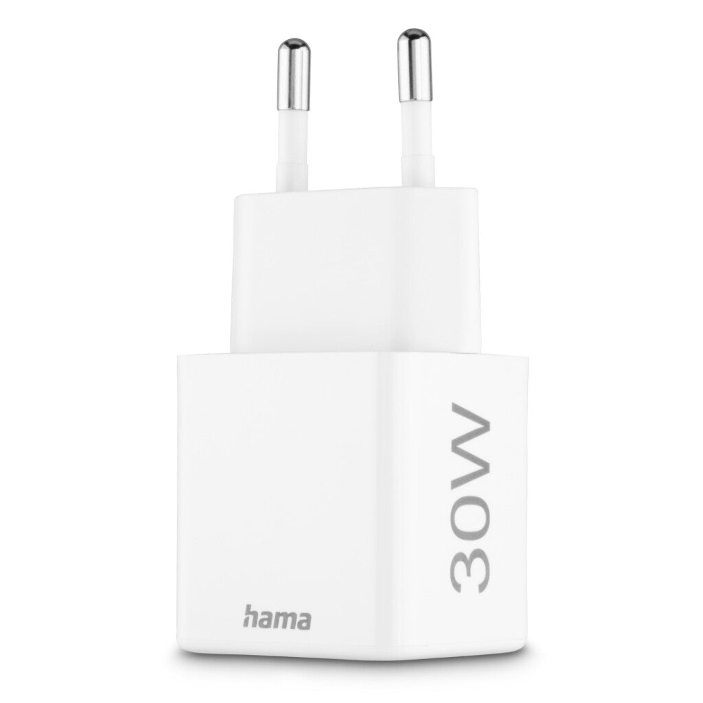 Hama Fast Charger 1x USB-C PD 1x USB-A QC Mini Charger 30 W White