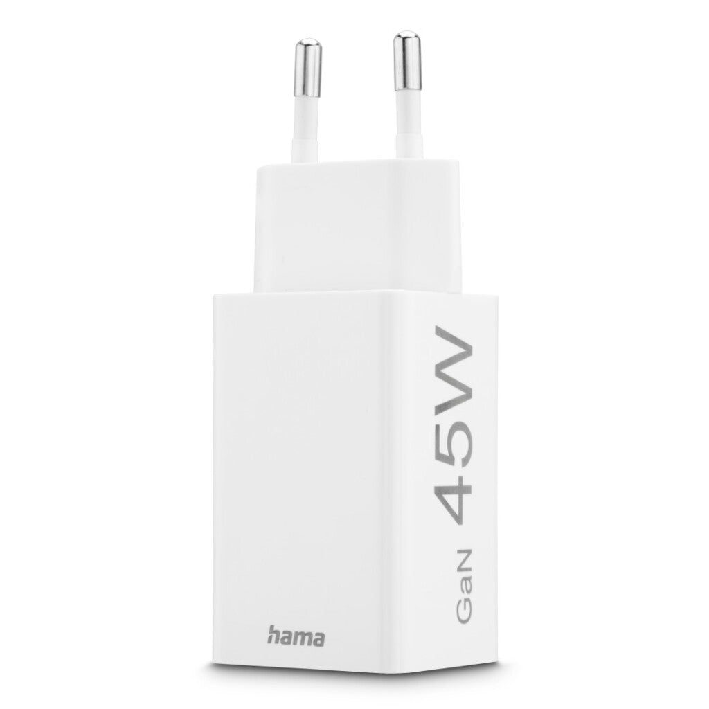 Hama Fast Charger 1x USB-C PD 1x USB-A QC Mini Charger 45 W White