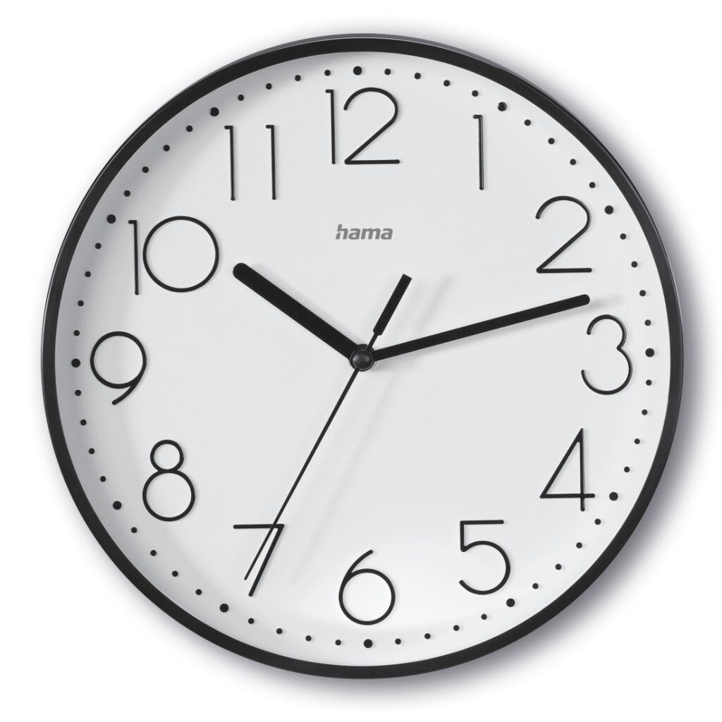 Hama Wall Clock Salina Non-Ticking 22 cm - Black/White Dial