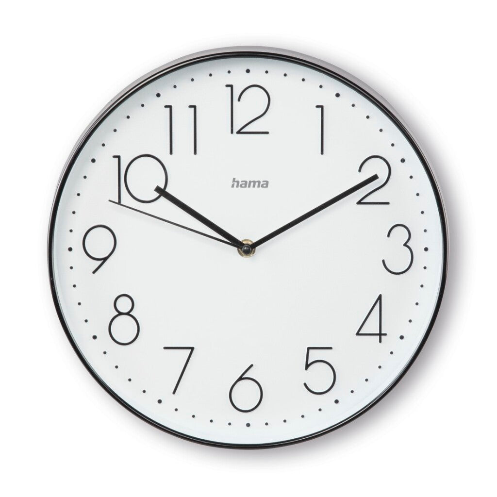 Hama Silent Wall Clock Corsica 30 cm - Black/White Dial