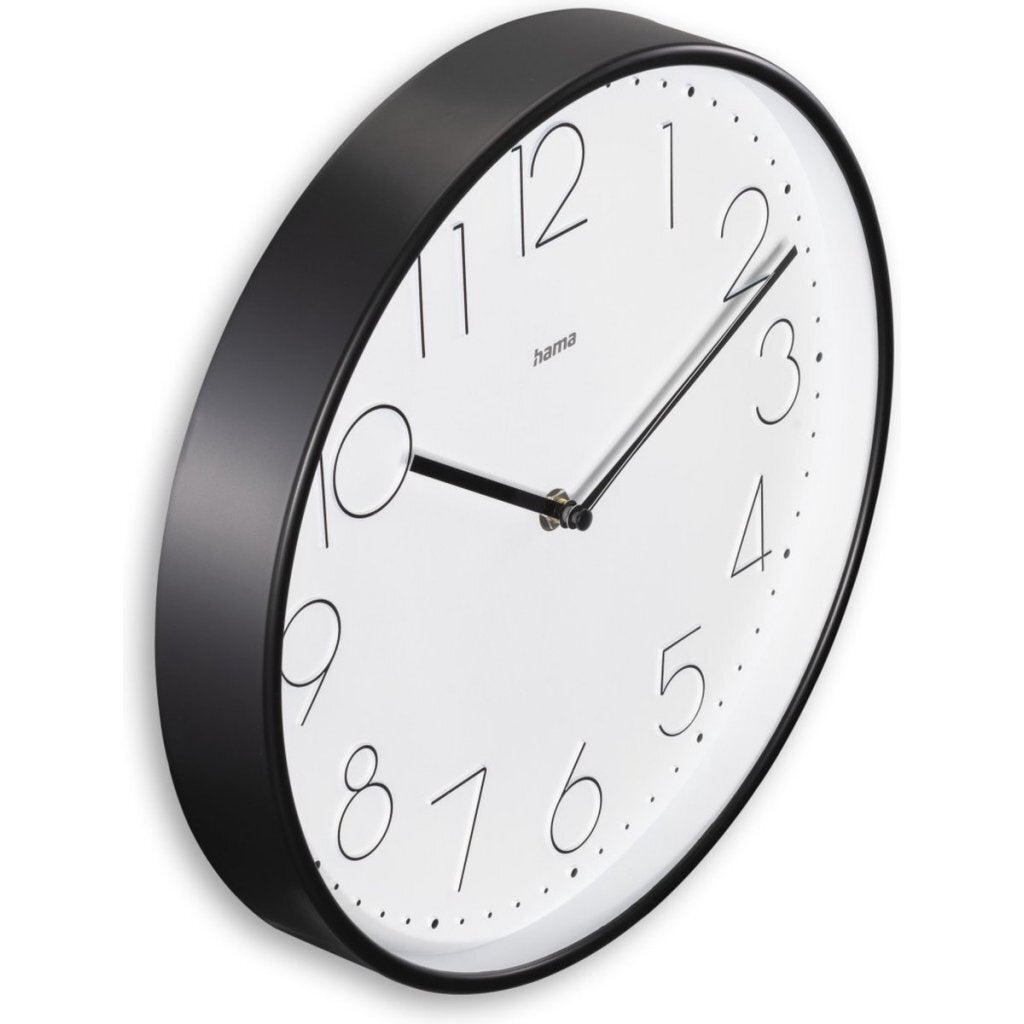 Hama Silent Wall Clock Corsica 30 cm - Black/White Dial
