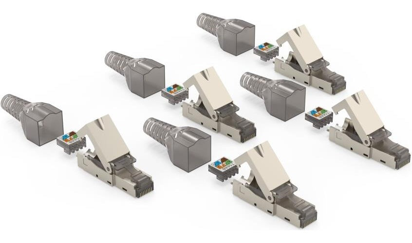Hama Netzwerkstecker, CAT-6a, 10 Gbit/s, geschirmt, werkzeuglose Montage, 5 St. (00200793) afbeelding 1