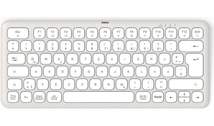 Hama Multi-Device-Tastatur WK-500 kabellos Funk u. BT klein WS QWERTZ (00173060) afbeelding 1