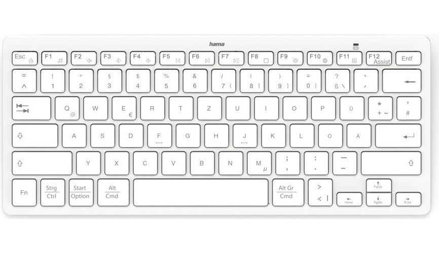 Hama | Bluetooth Mini Keyboard | Travel 400 00125133 - Wireless QWERTZ DE | For Tablets | White Silver afbeelding 1