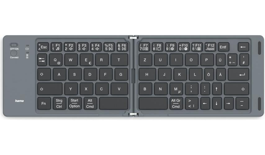 Hama Bluetooth®-Mini-Tastatur Travel 450, faltbar, kabellos, Schw., QWERTZ DE (00125136) afbeelding 1