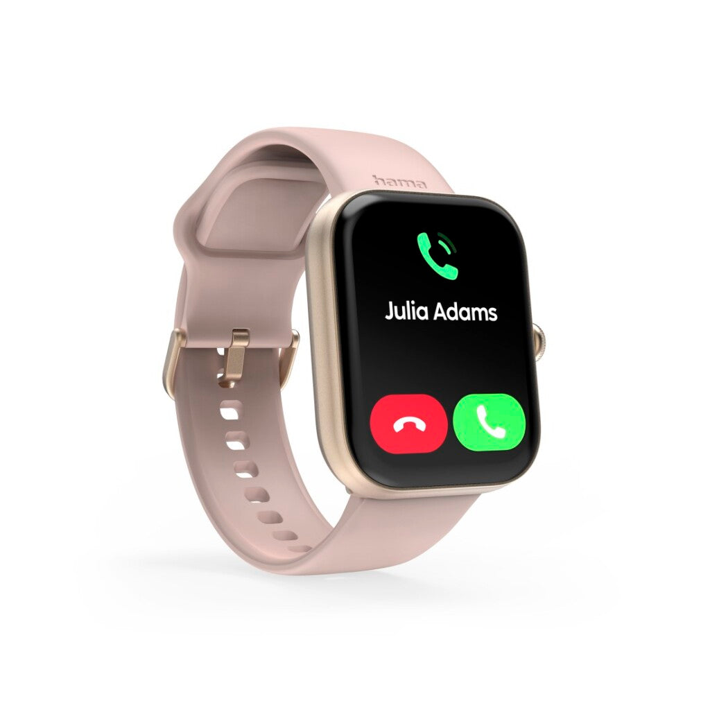 Hama Smartwatch 5000 Phone Function Sleep Analysis Waterproof 1.65 Inch Rose - Fitness Watch with 100 Sports